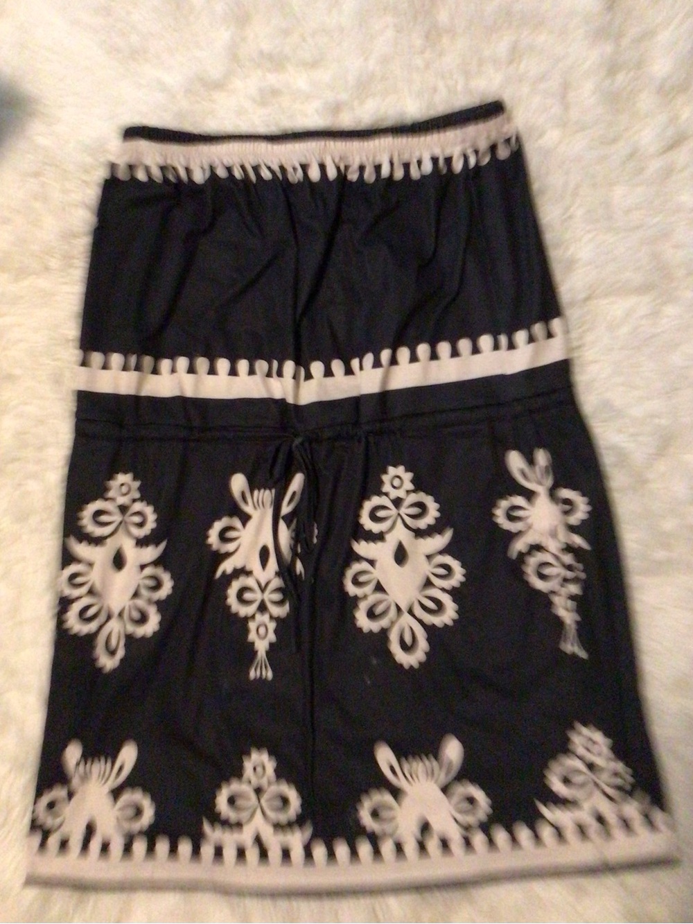 Black and White Strapless Dress